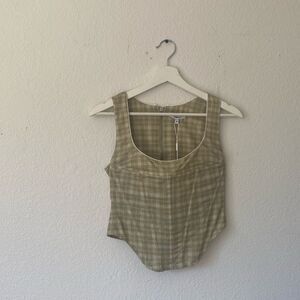 Miaou Campbell Corset Green Plaid Medium